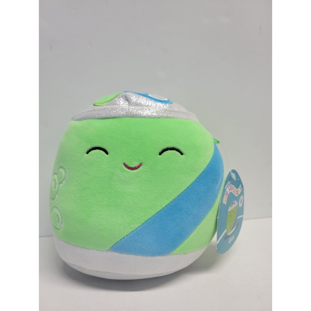 Squishmallows Gist Lime Soda Can 7 Inch Plush S7 #1871 Food Squad NWT Green Blue